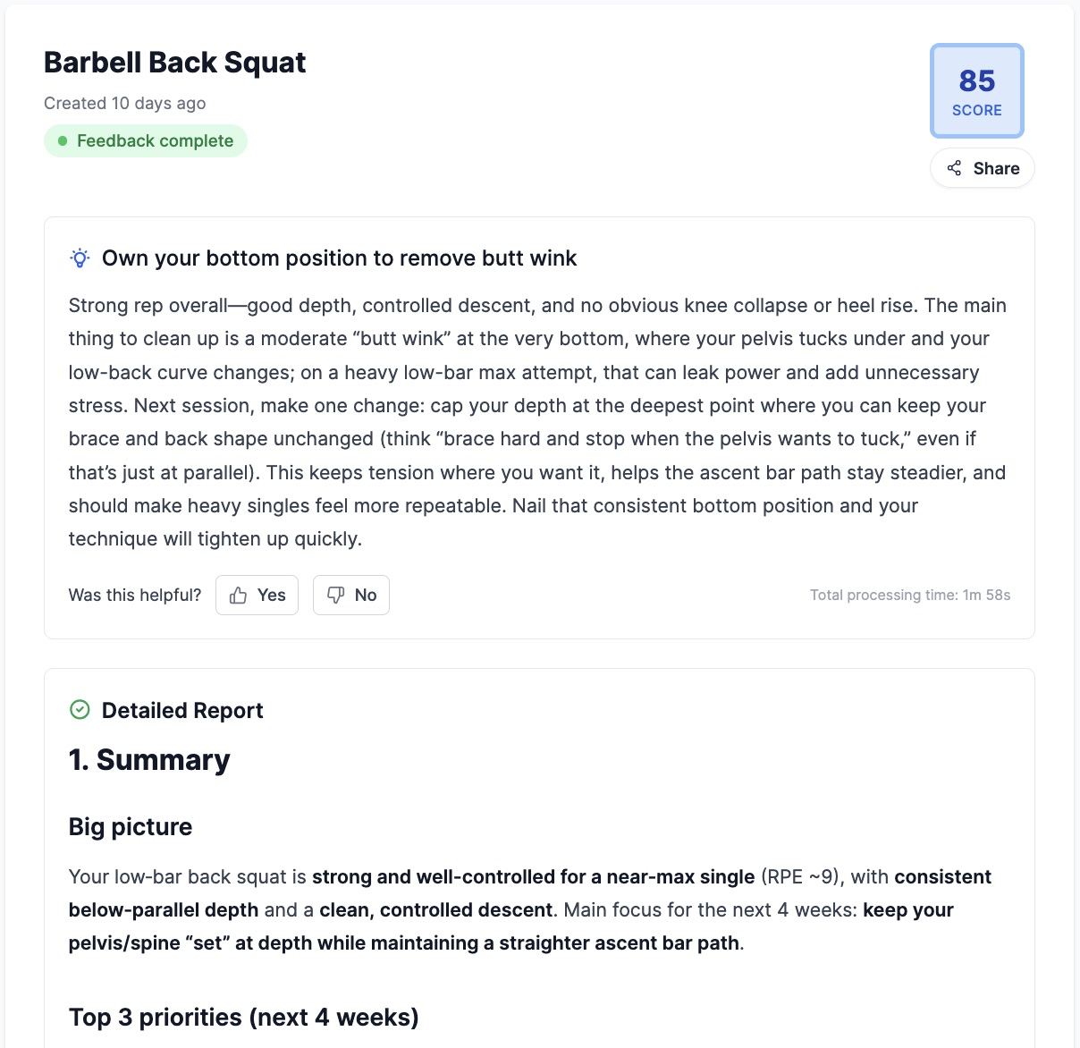 Sample form check report